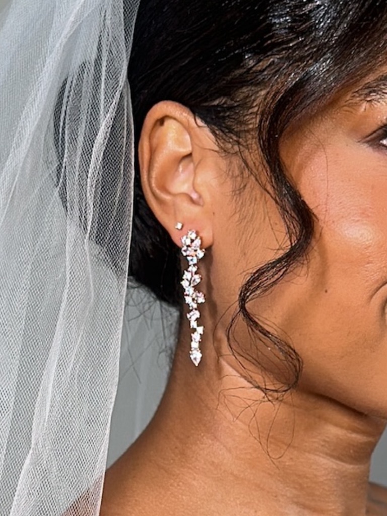 Rose Gold Crystal Drop Earrings | Wedding, Bridal